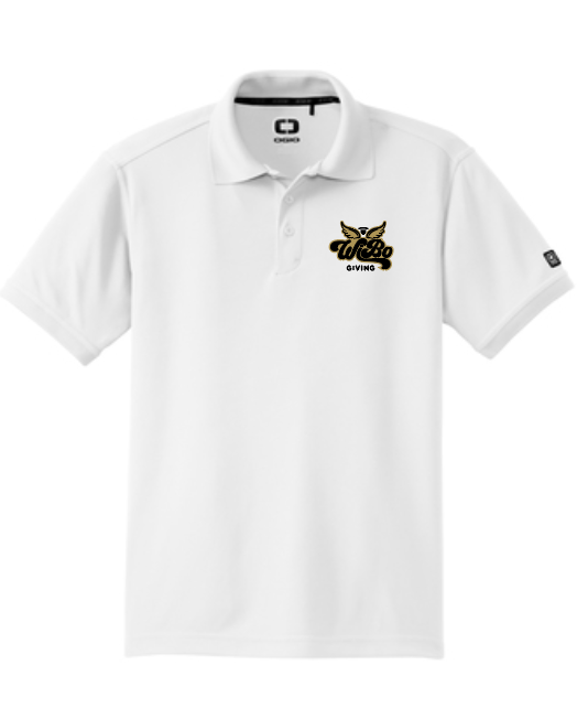 White OGIO Dry Fit Polo: Gold Logo