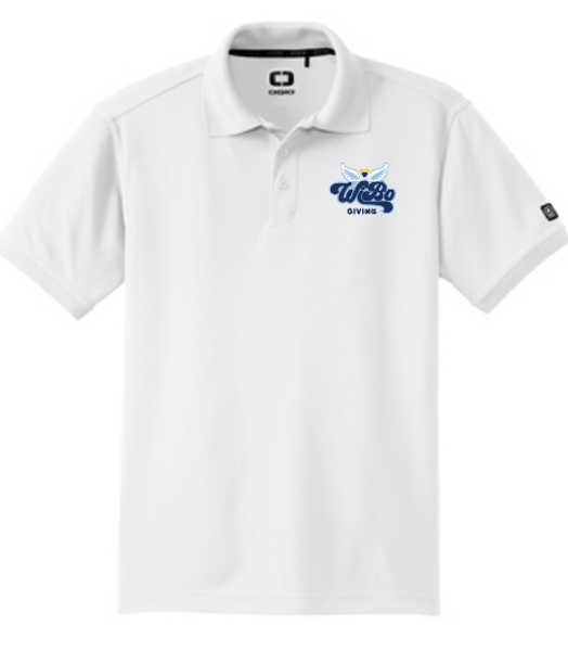 White OGIO Dry Fit Polo: Blue Logo