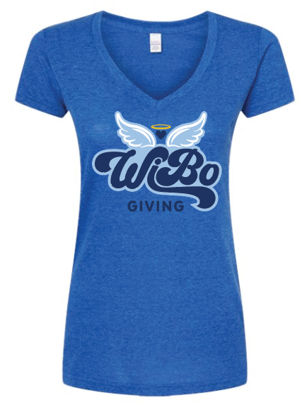 Women Blue V-Neck